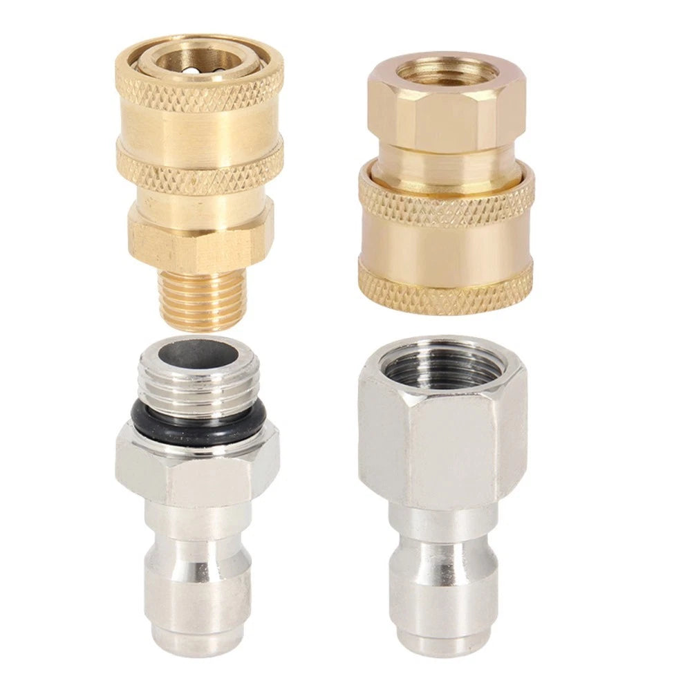 Set of 4 Quick Release Brass Connectors for Pressure Washer
