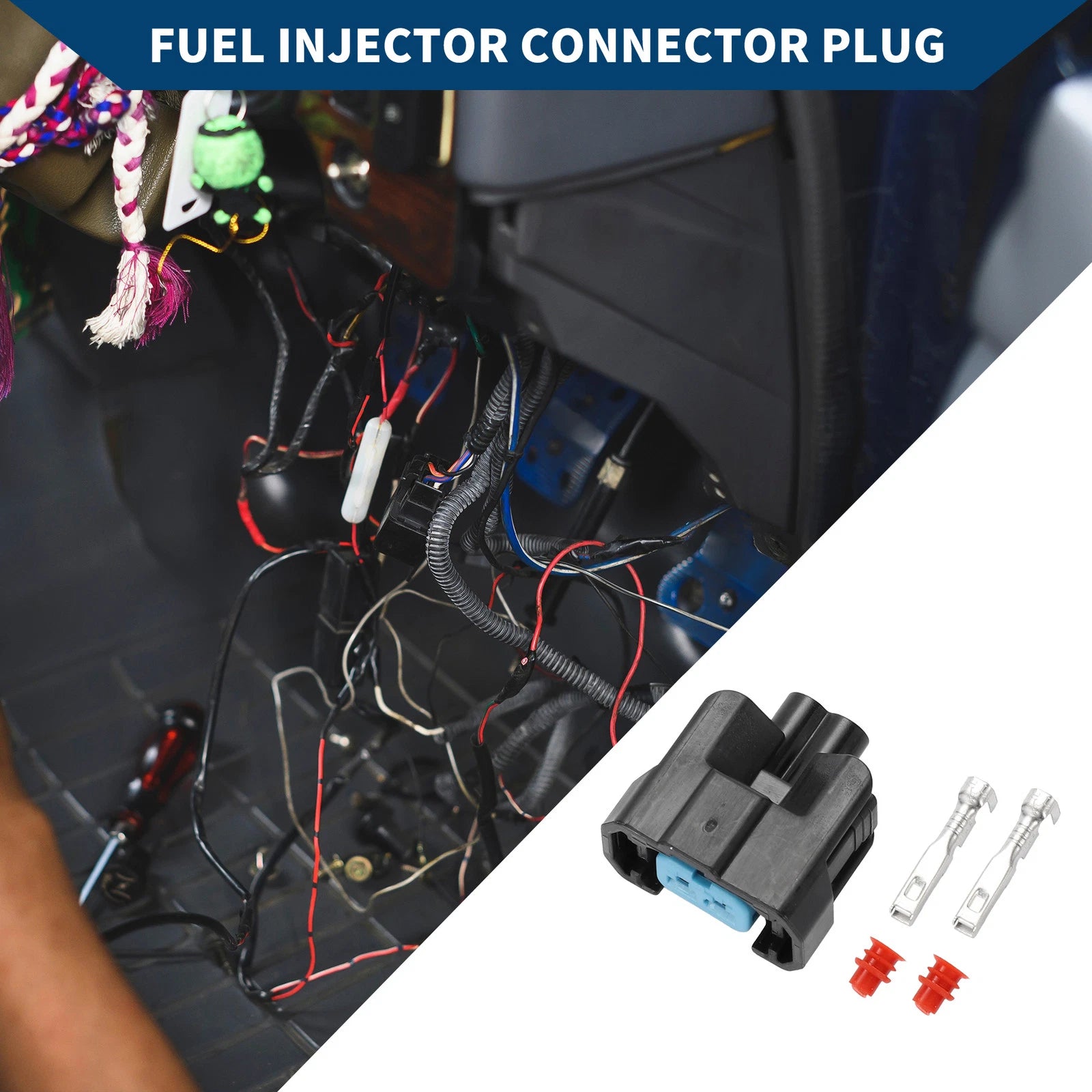 2 Pin Fuel Injector Connector Plug for Honda (1 Set)