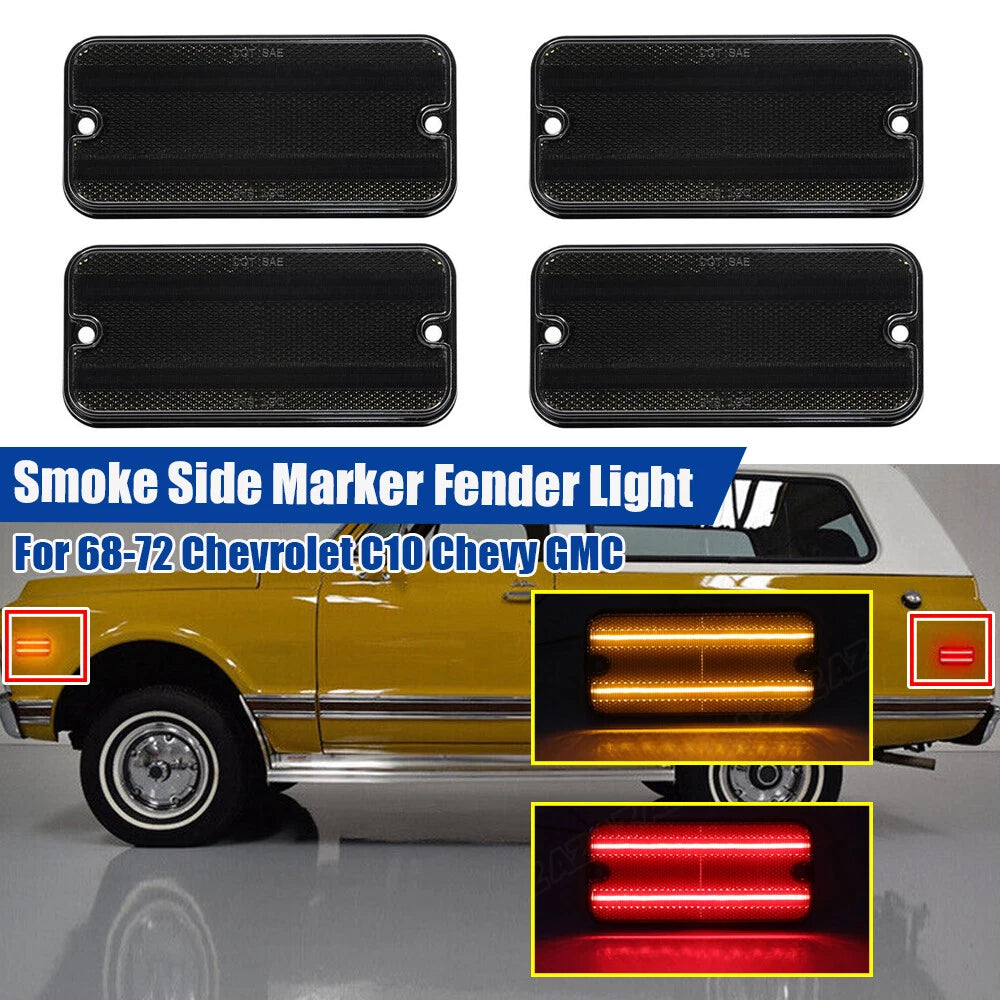 Smoked LED Side Marker Light for Chevrolet C10 C15 C1500 (1968–1972)