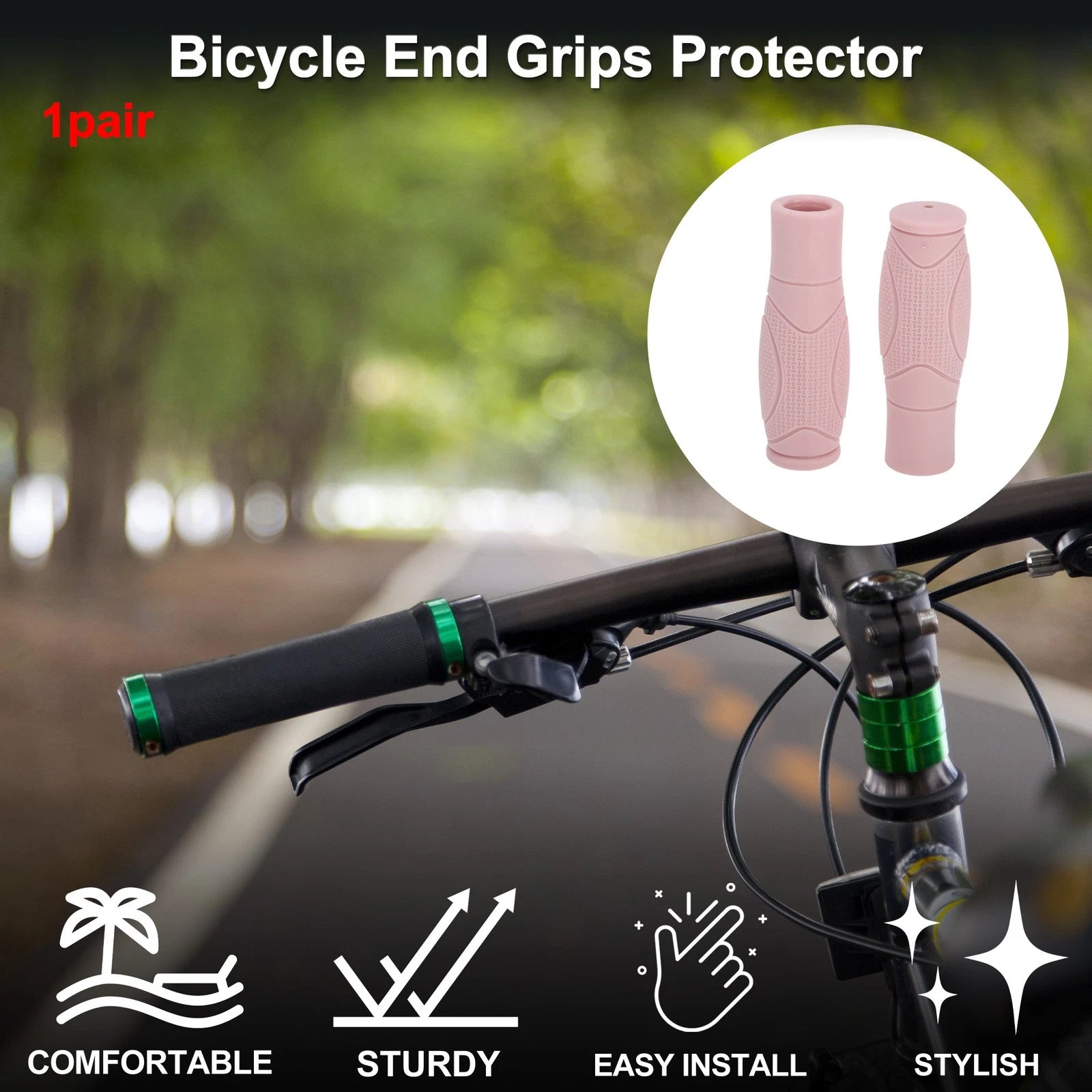 Bike Handlebar Grip Covers 125mm Lightweight MTB End Grip Protectors 1 Pair