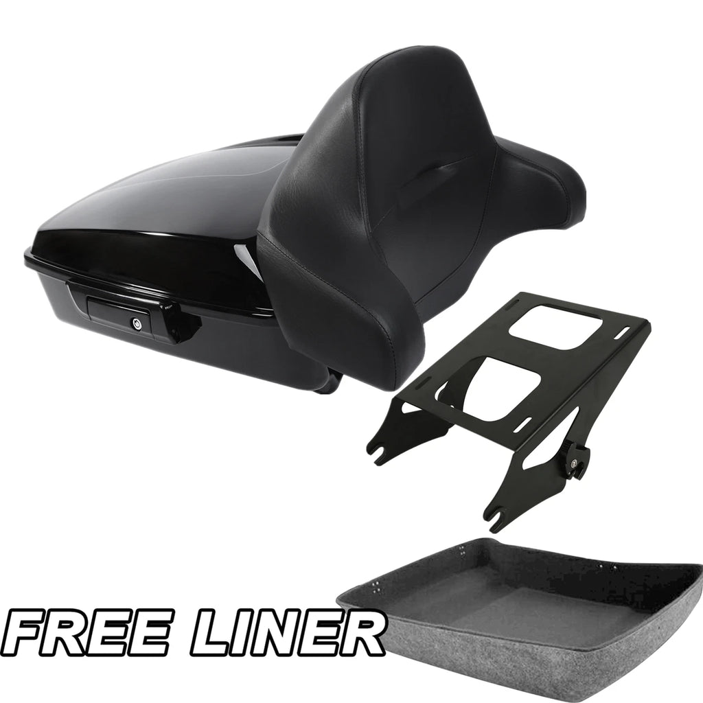 Chopped Trunk with Backrest Pad Mount Rack for Harley Touring Glide (2014–2025)