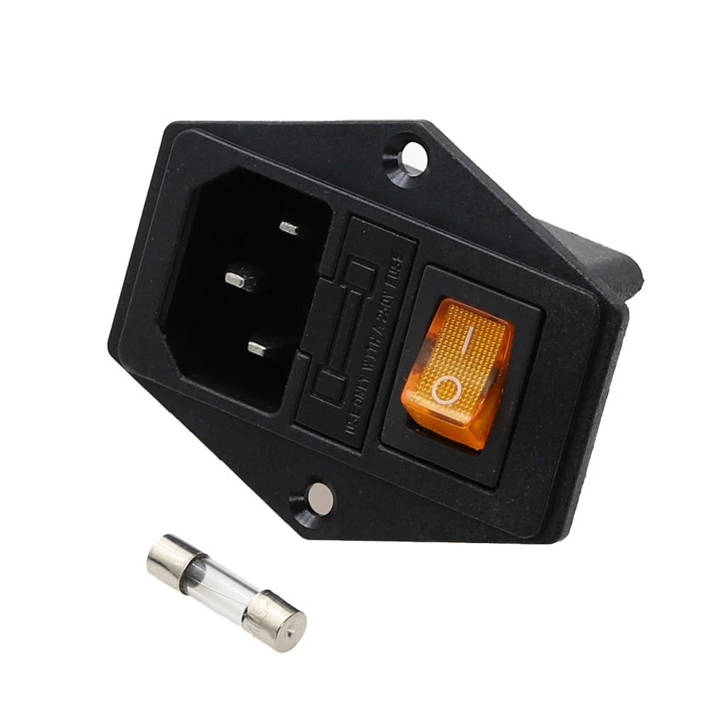 IEC320 C14 Power Socket with Fuse Holder for Panel Mounting (250V 10A)