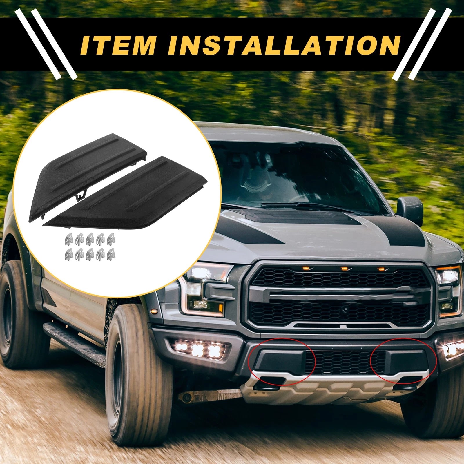 Front Bumper Guard Insert Pads Replacement for Ford F-150 (2021–2023) 1 Pair