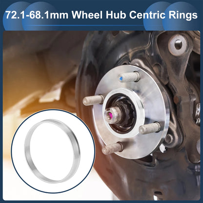 Set of 4 Wheel Hub Centric Rings for Car (OD 72.1mm ID 68.1mm)