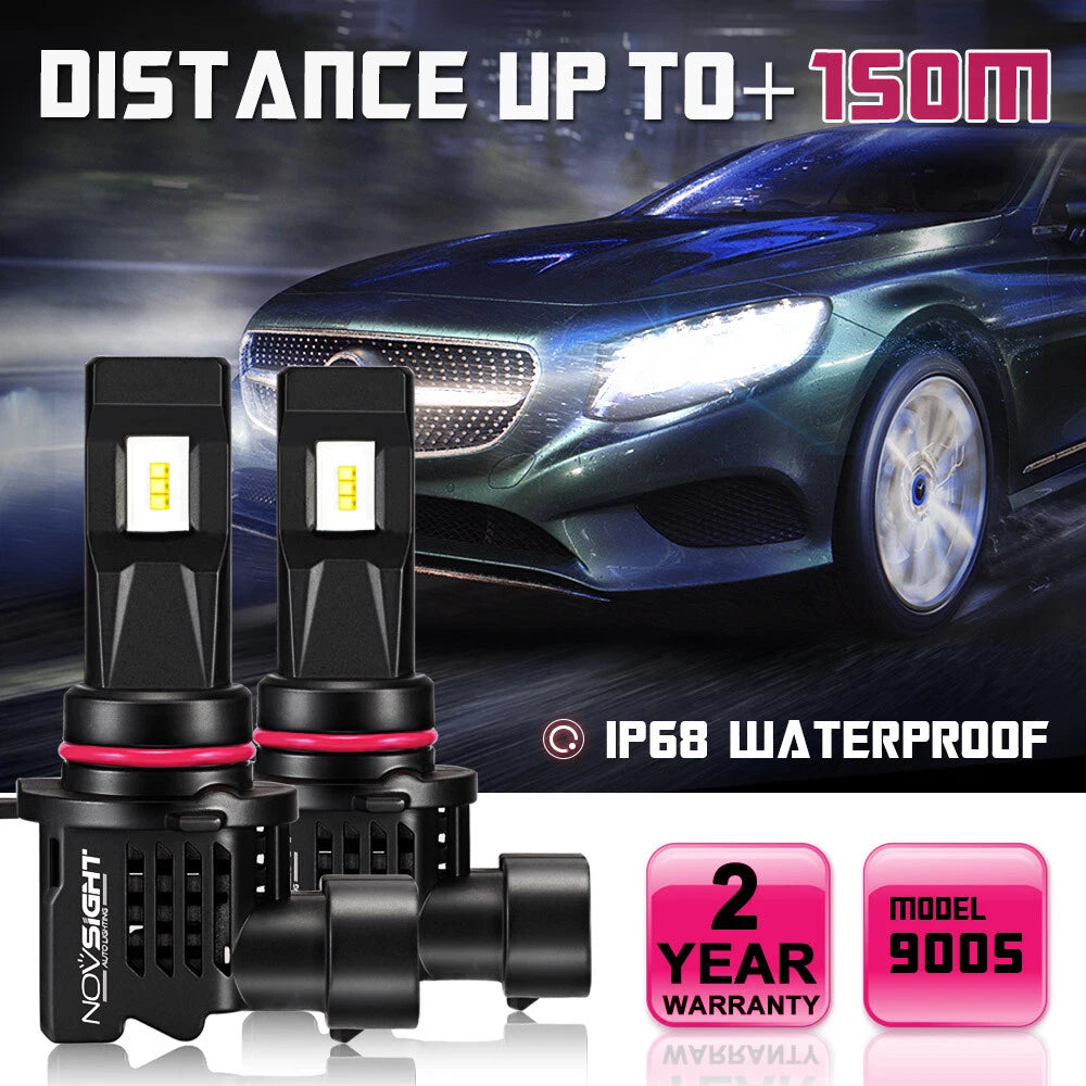 2X 9005 HB3 LED Headlight Bulbs for Car (6500K Cold White)