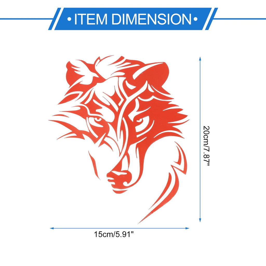 Reflective Bumper Decal for - Red Line Wolf Head