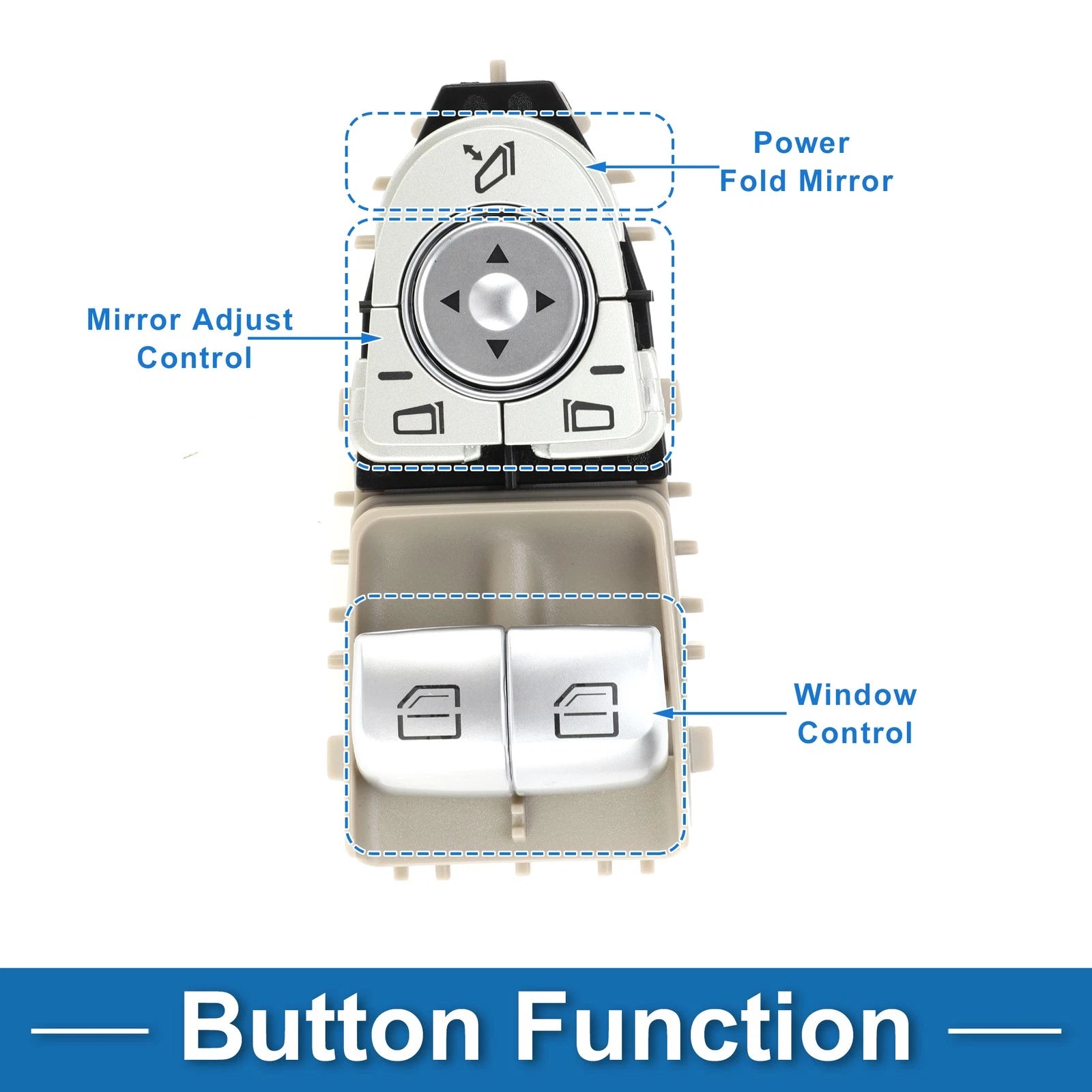 Front Driver Side Power Window Switch for Mercedes-Benz C63 (2008–2014)