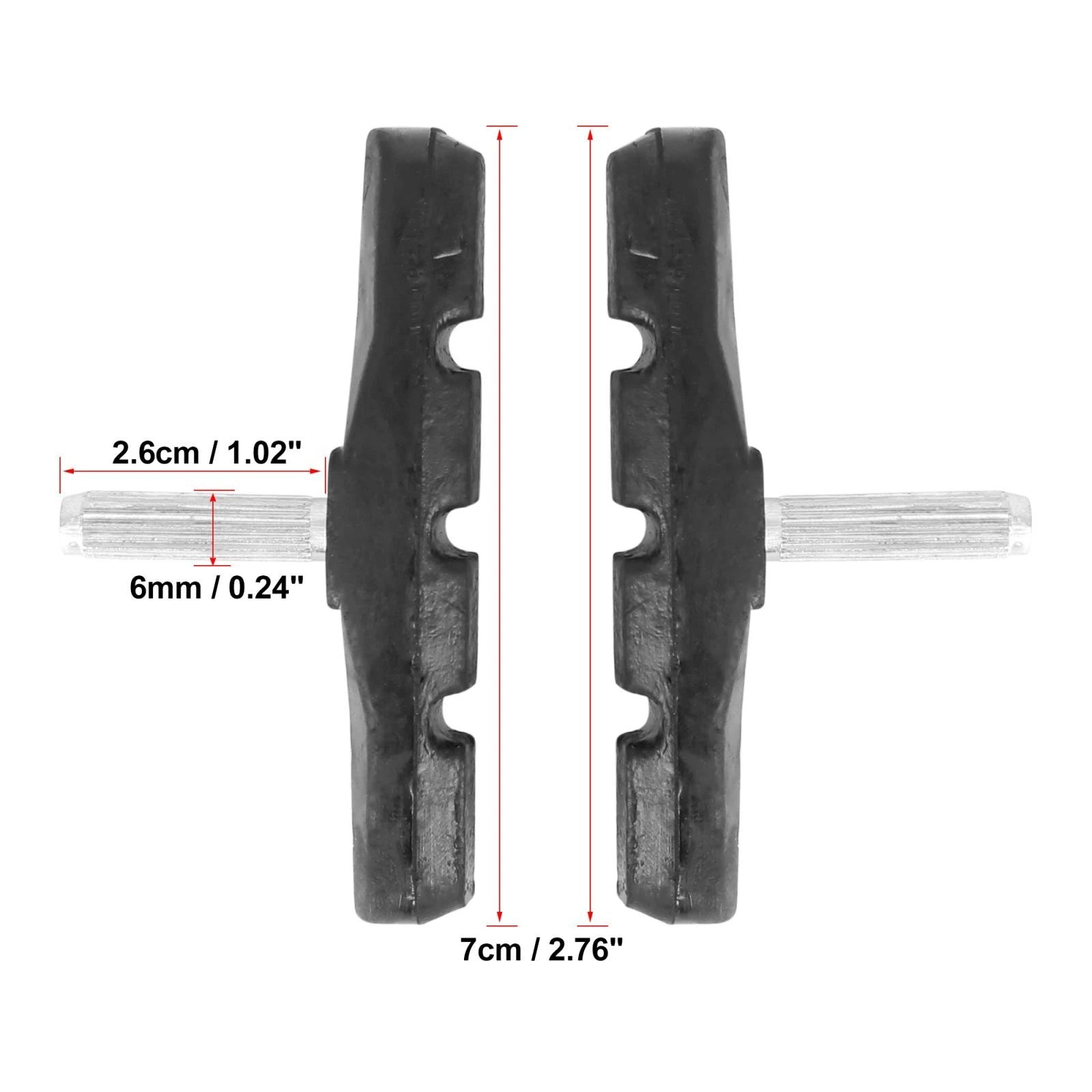 Brake Pads Set for Mountain Bike Cantilever Threadless 70mm (Black) 4 Pair