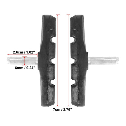 Brake Pads Set for Mountain Bike Cantilever Threadless 70mm (Black) 4 Pair