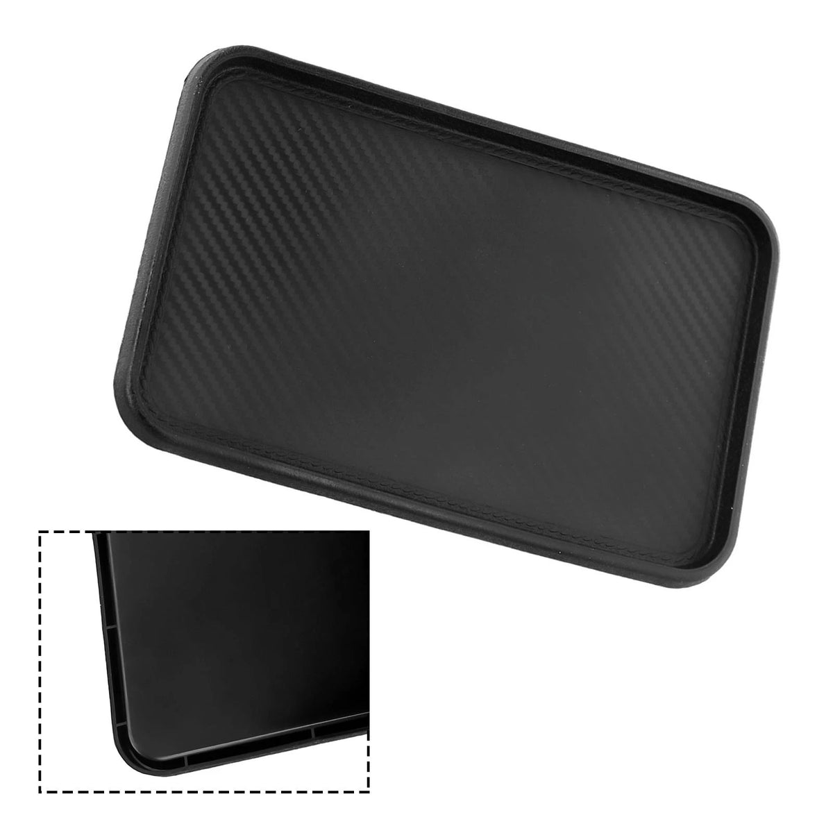 Dashboard Mat for Car Catcher Pad (200x128mm) Non-Slip Silicone Black