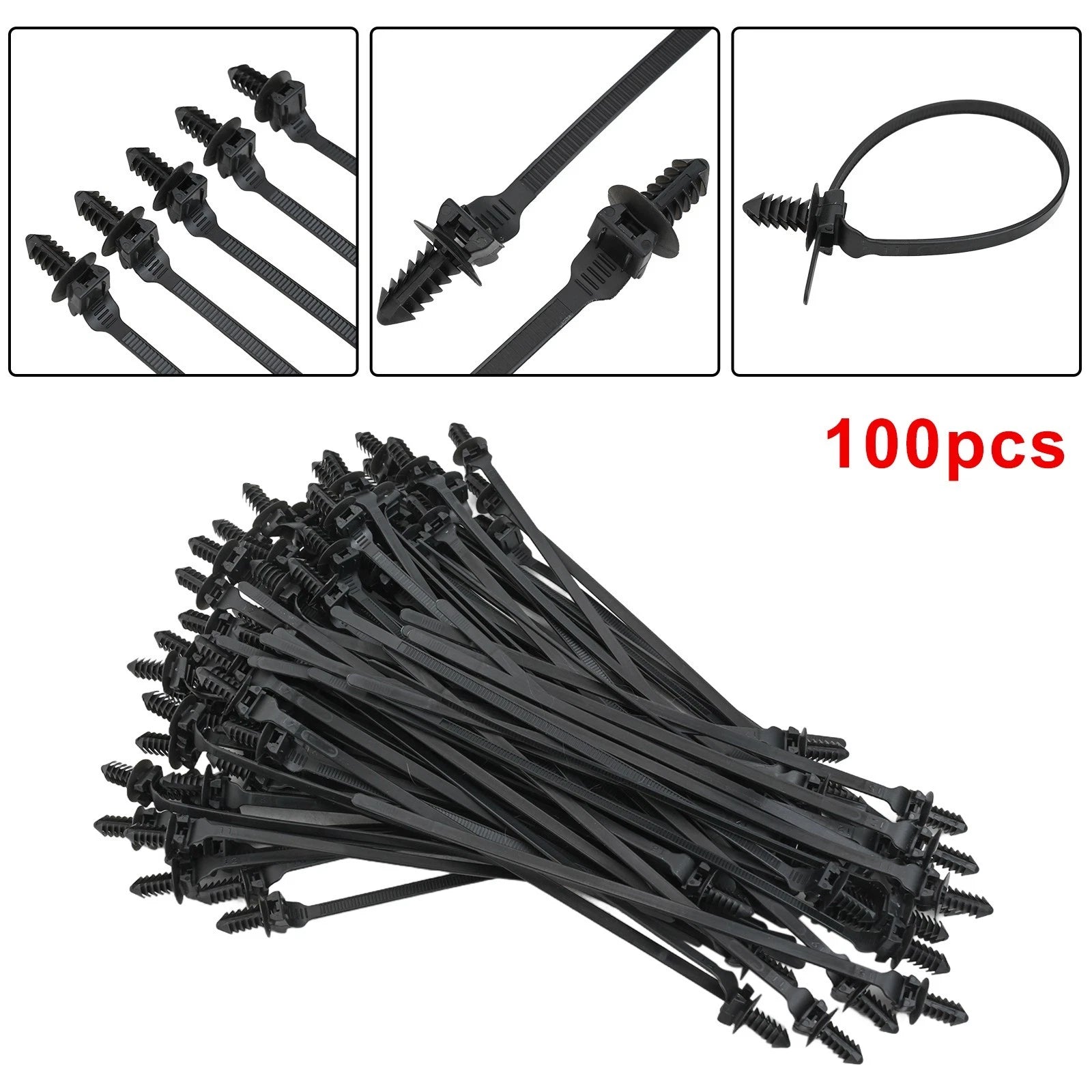 100 Piece Nylon Wire Tie Straps for Cable Organization