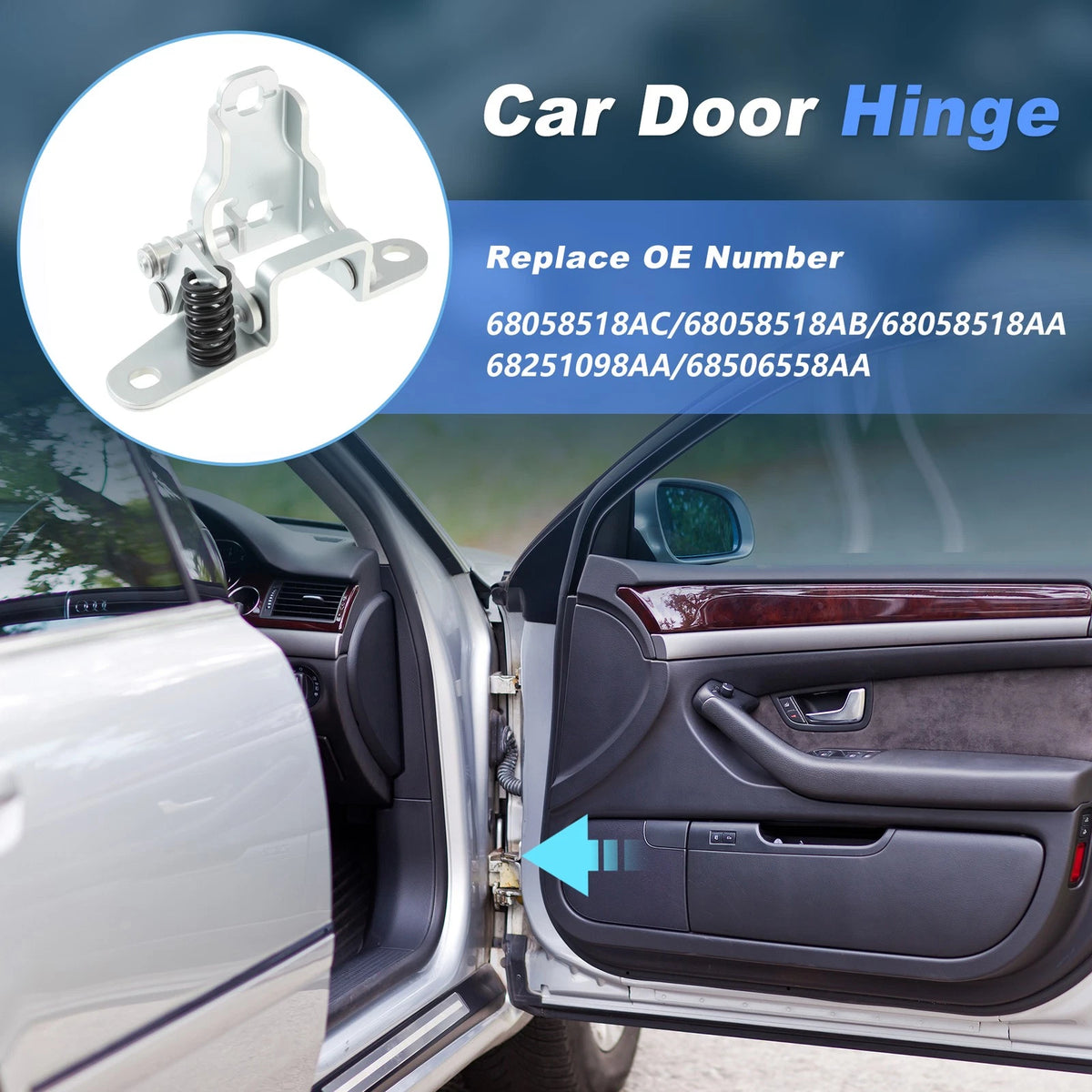 Front Left Lower Door Hinge for Dodge Ram 1500 2500 3500 (2009–2018) 68058518AC