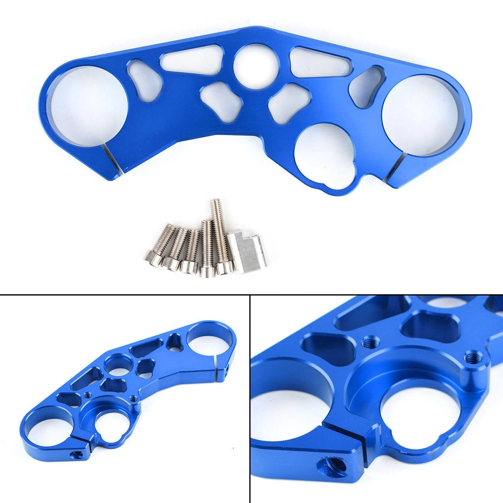 Lowering Triple Tree Front Upper Top Clamp for Suzuki GSXR 600 750 1000 (2001–2023) Blue T9