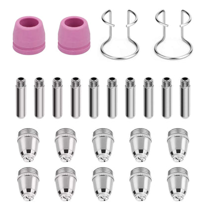 24PCS Plasma Cutter Torch Nozzles/Electrodes/Guides Consumables Kit