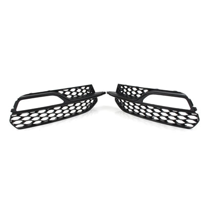 2X Front Bumper Fog Light Honeycomb Grille Cover for Audi A3 S3 (2013–2017)