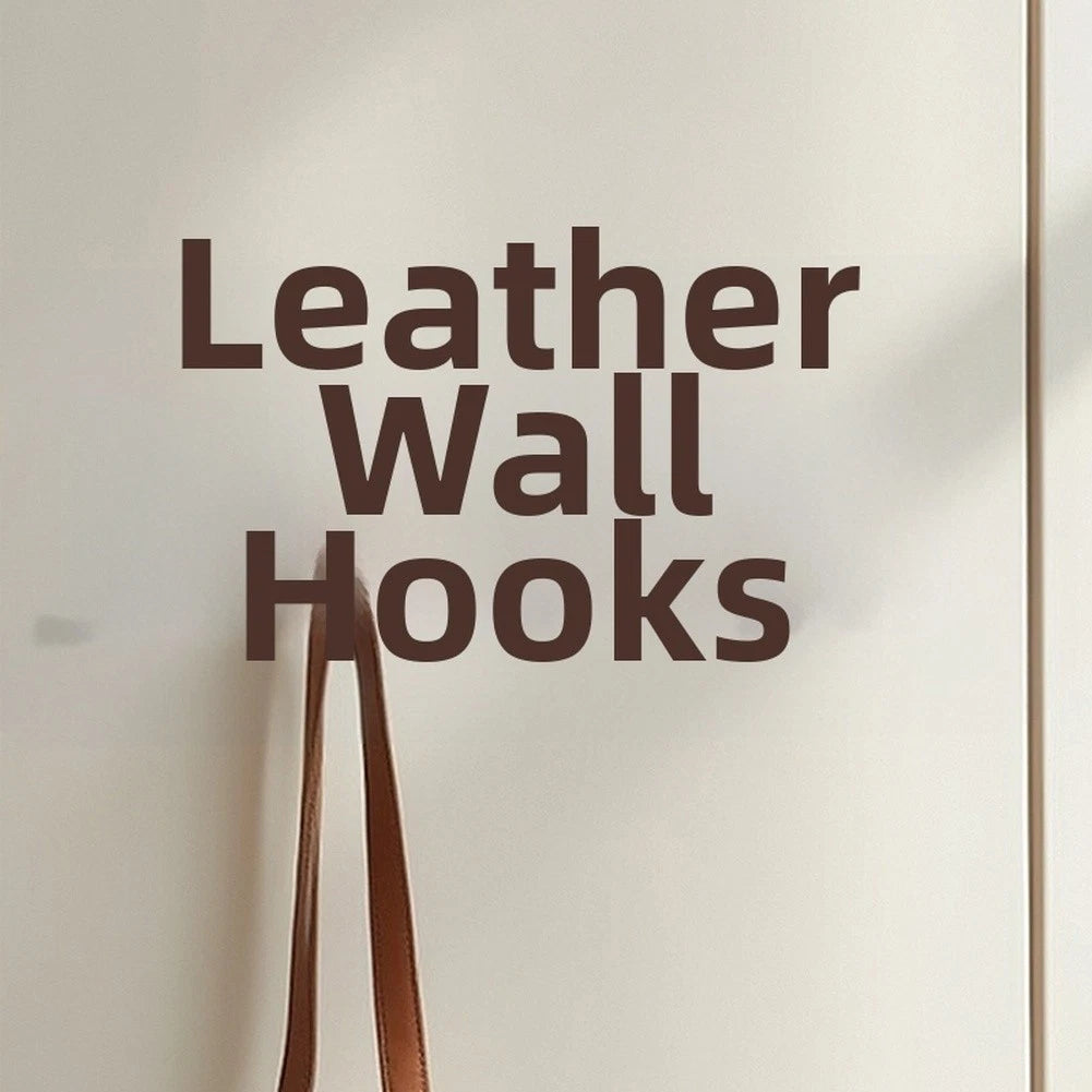 Modern Wall Mounted Clothing Hook with Leather Trim for Entryway