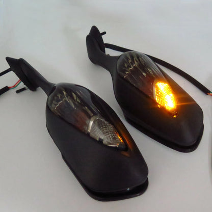 Black Smoke Side Mirrors with Turn Signals for Honda CBR 1000RR (2008–2012)