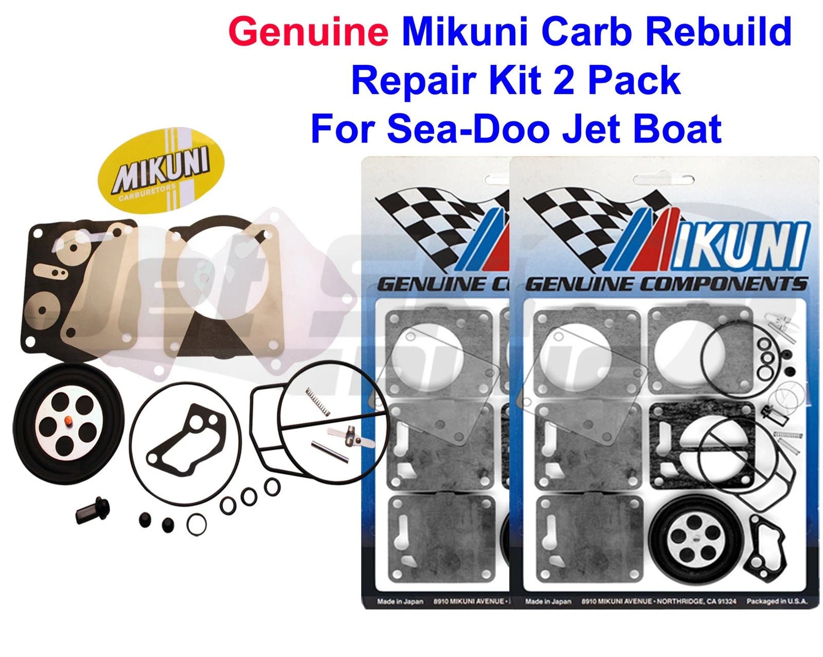 2 Pack Carburetor Rebuild Kit for SeaDoo Challenger 1800 (2000–2005)