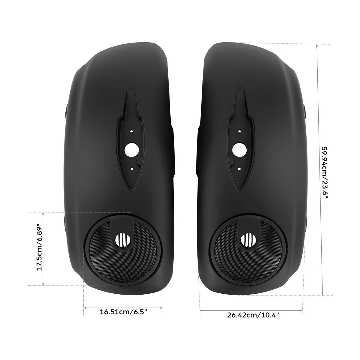 Matte Black Saddlebags Lids with 6.5" Speaker Grill for Indian Roadmaster (2015–2023)