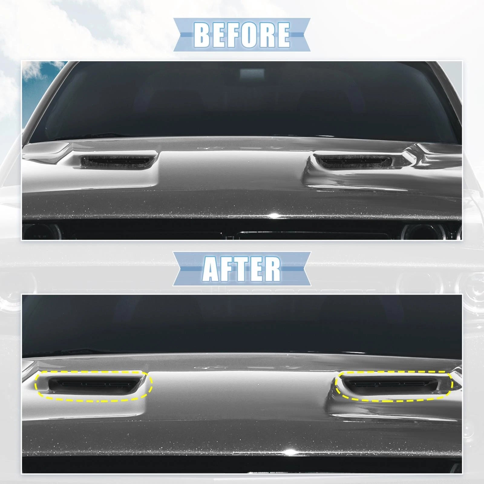 Engine Hood Air Conditioner Outlet Cover Trim Replacement for Dodge Challenger (2015–2023)