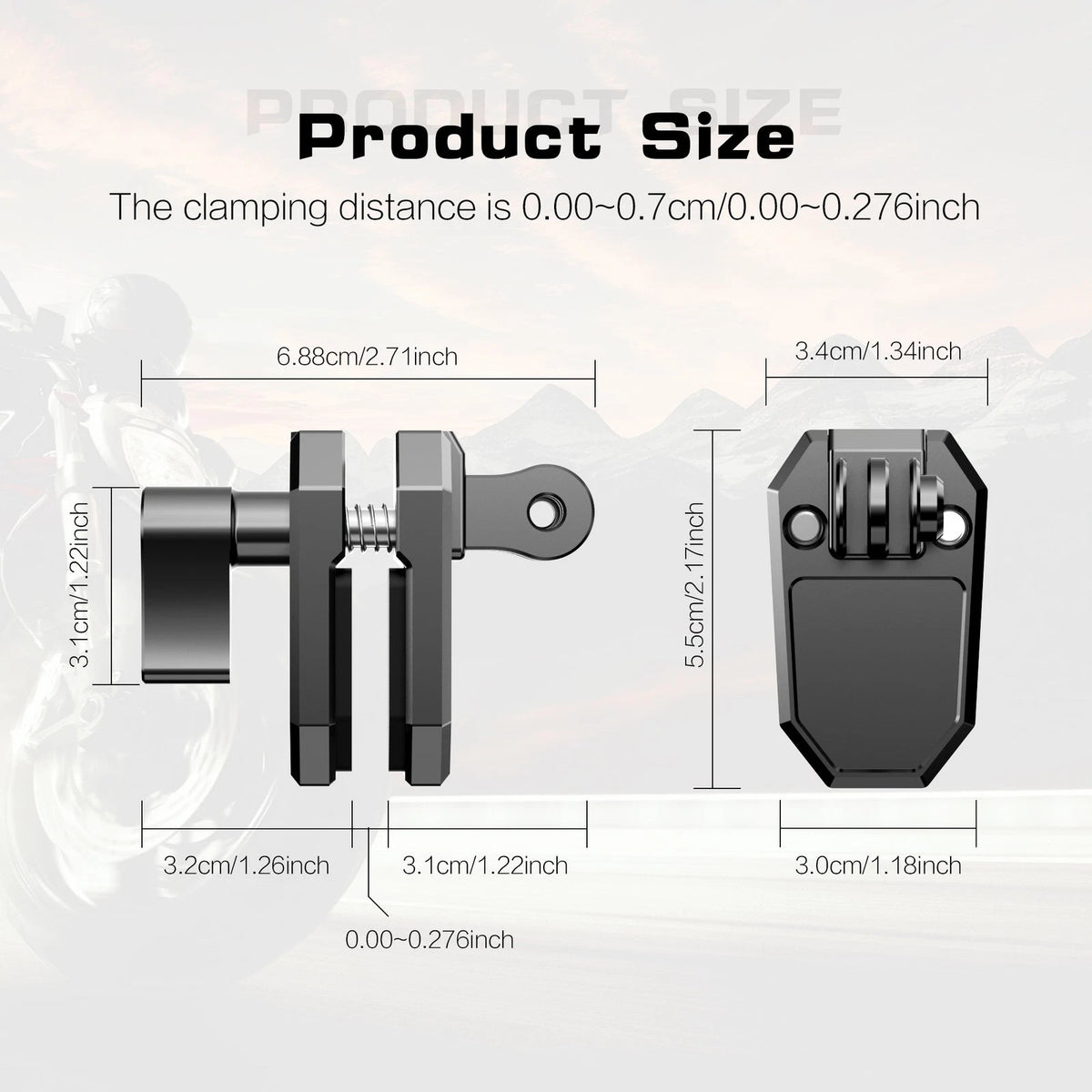 Motorcycle Windscreen Clamp Mount with Double Layer Rubber Grip