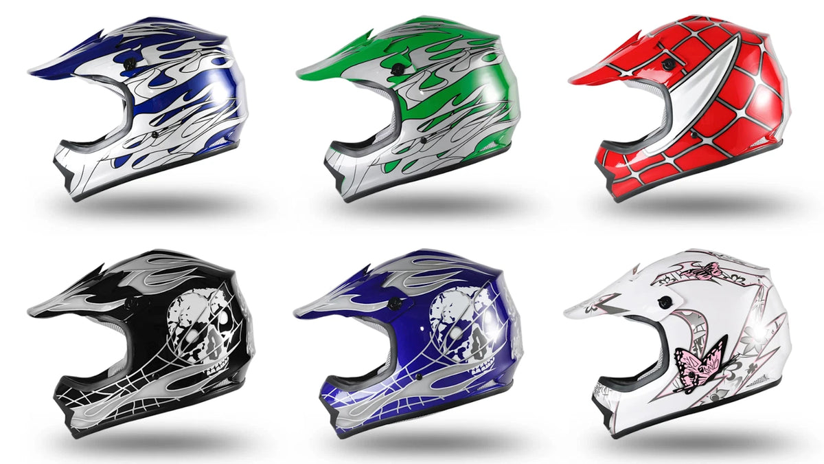 Youth Motocross Helmet with Goggles & Gloves for ATV UTV (DOT Approved)