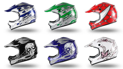 Youth Motocross Helmet with Goggles & Gloves for ATV UTV (DOT Approved)