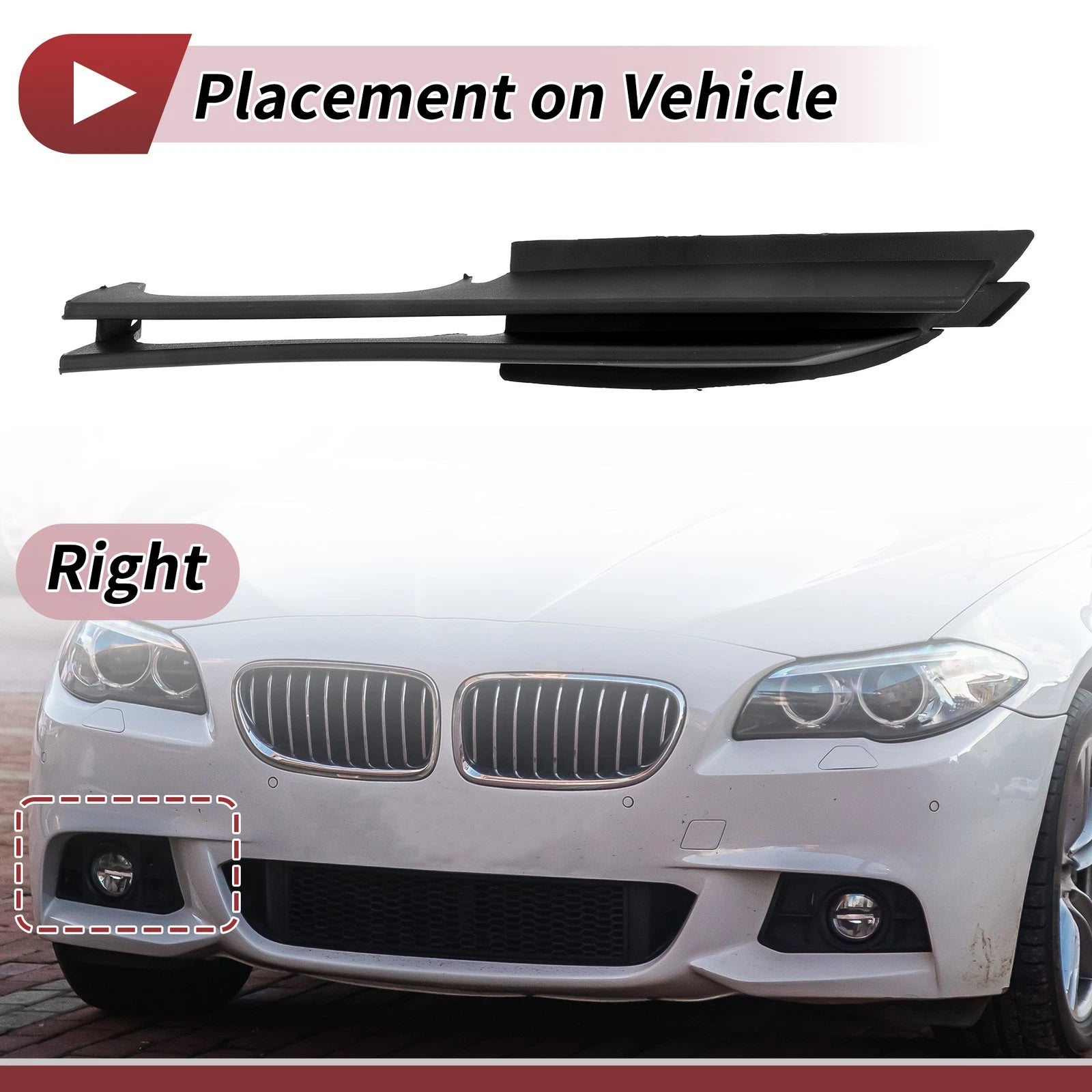 Front Right Fog Light Grill Replacement for BMW 320i (2002–2005)