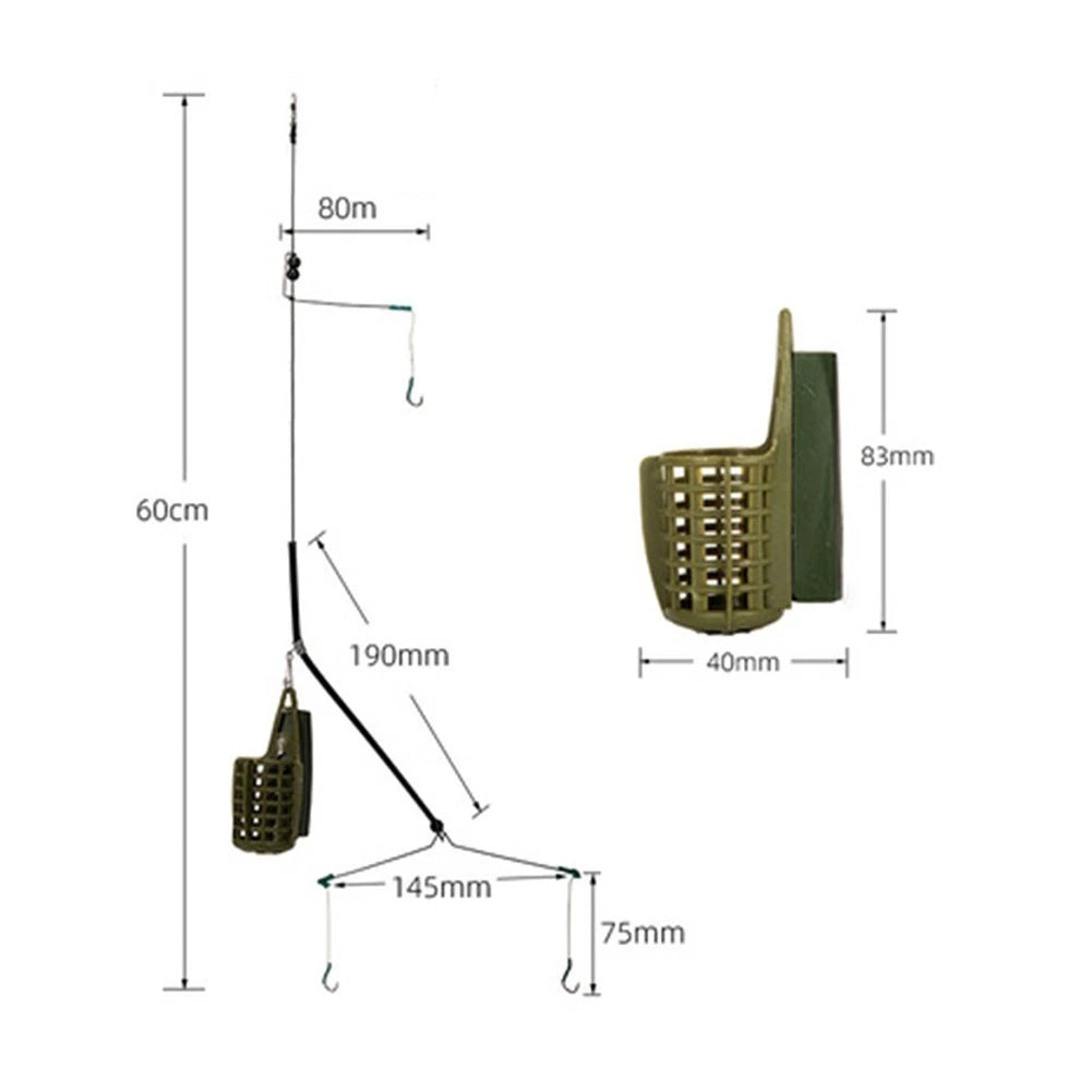 Feeder Basket Baits Cage Hook Set for Carp Fishing Tackle Box