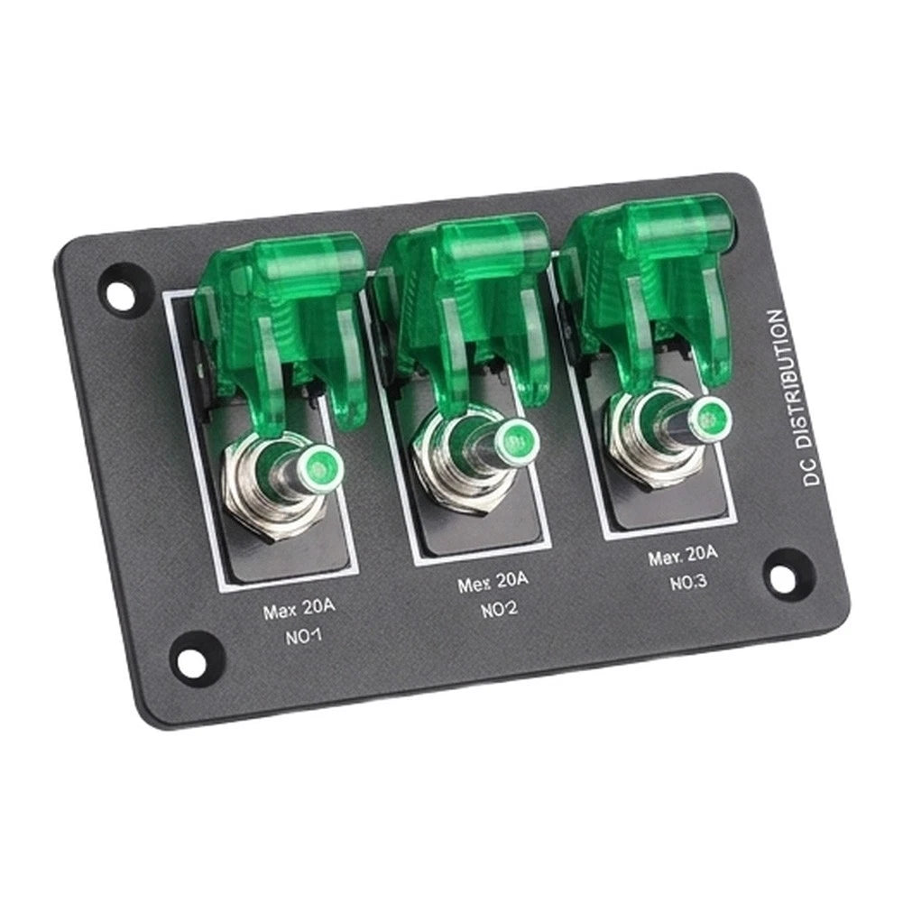 3-Gang Toggle Switch Panel for Off-Road RV Marine (12V 24V)