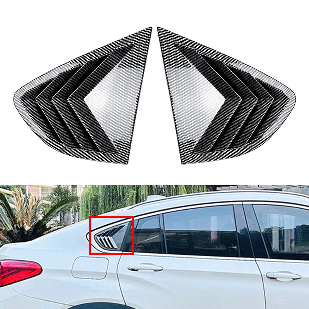 Carbon Look Fiber Rear Window Louver Shutter Cover Trim for BMW X4 (2014–2018)