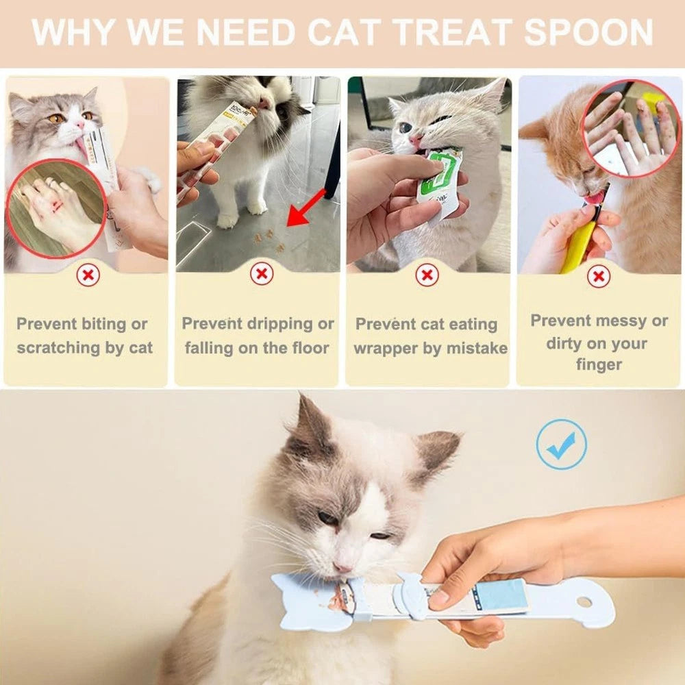 3pcs Cat Treat Spoon Dispenser Kit for Multi-Function Use