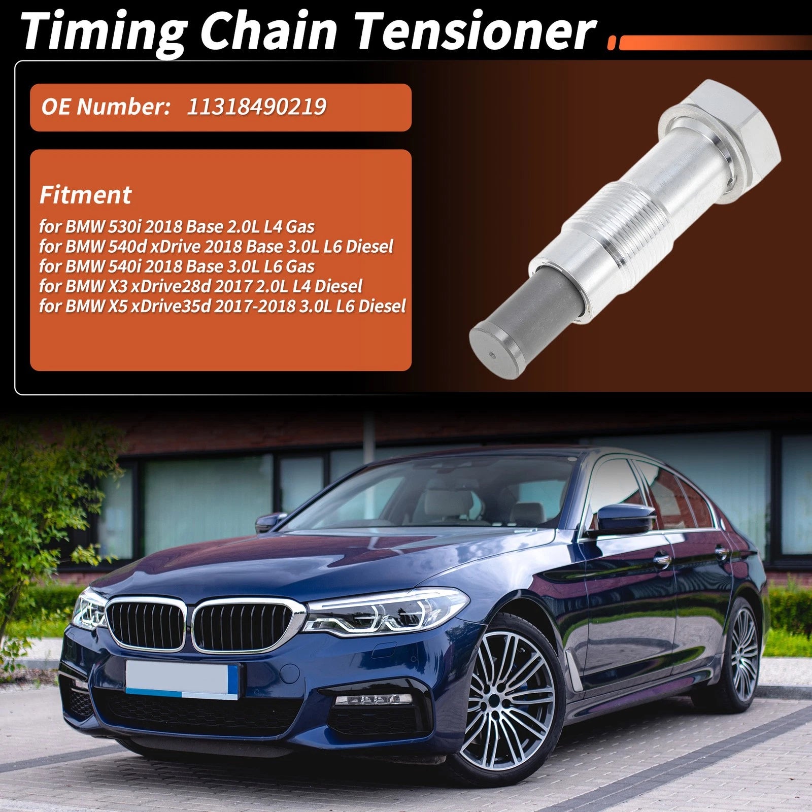 Timing Chain Tensioner w/ Seal Ring for BMW E81 E82 E87 E88 X3 X5 (2007–2013)