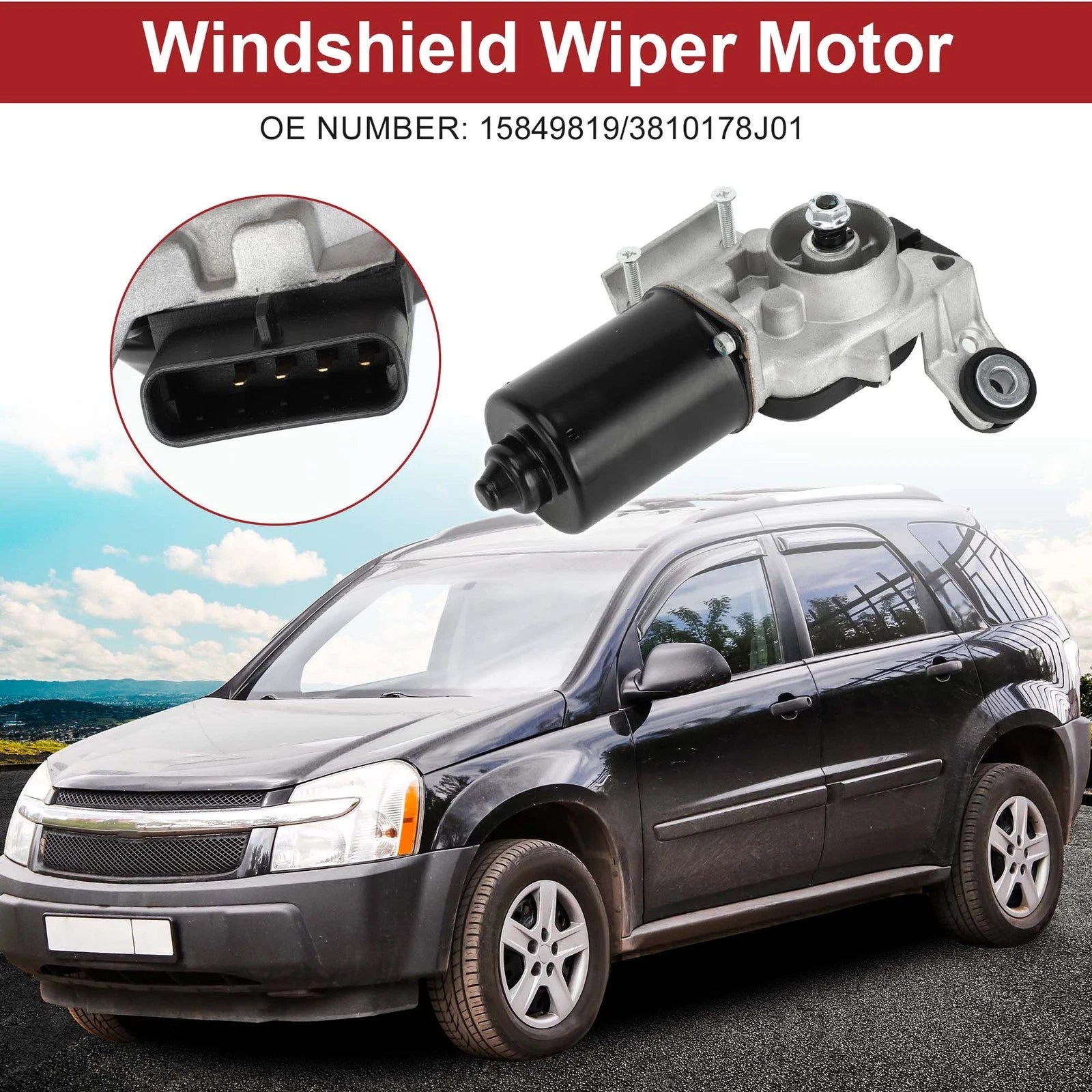 Front Windshield Wiper Motor OEM Replacement for Chevrolet Equinox (2007–2008)