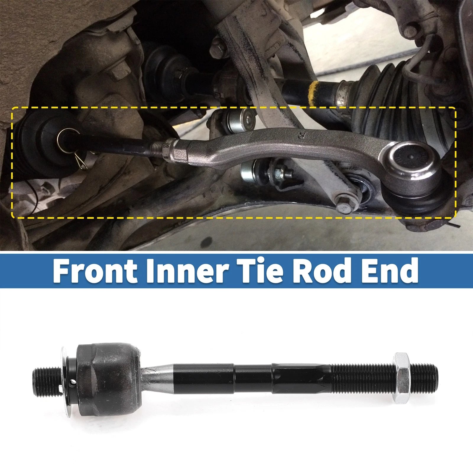 2 Pcs Front Inner Tie Rod End Links for Kia Sorento for Hyundai Santa (2007–2019)