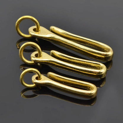 Retro Solid Brass Keychain Key Ring for Wallet, Belt, Hook (3 Sizes)