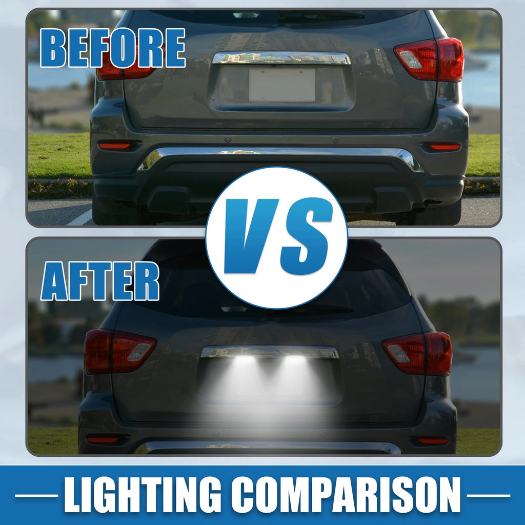 White LED License Plate Light Assembly Pair for Mazda (2003–2015)
