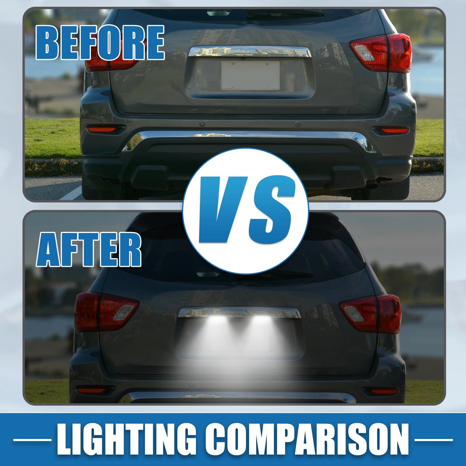White LED License Plate Light Assembly Pair for Mazda (2003–2015)