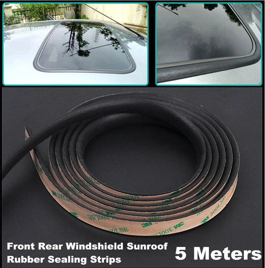 5M Car Windshield Sunroof Triangular Window Seal Strips Weatherstrip Waterproof