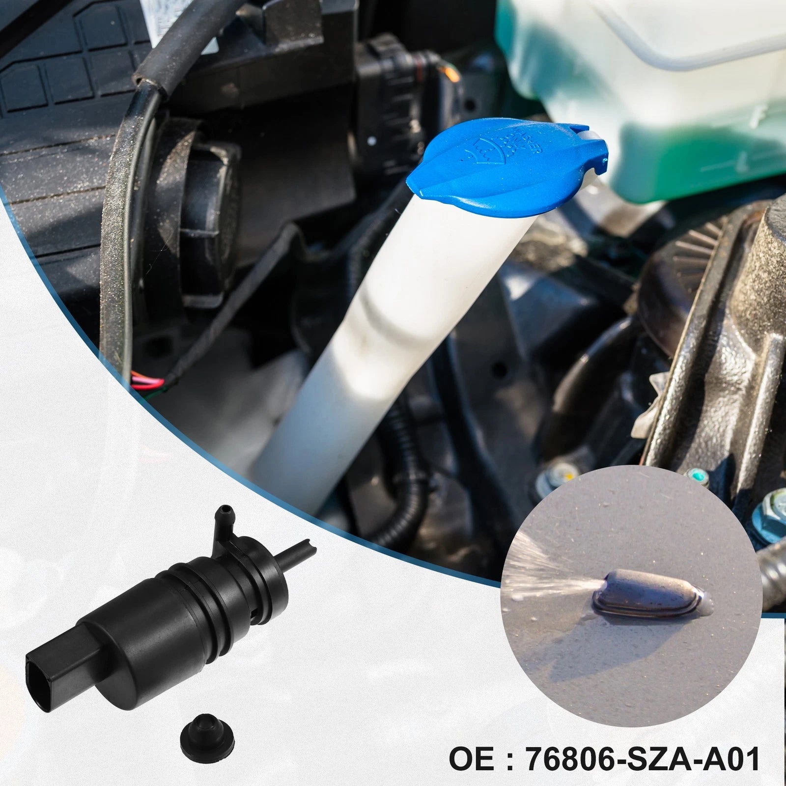 Windshield Washer Motor Pump with Grommet for Honda Pilot (2009–2015)