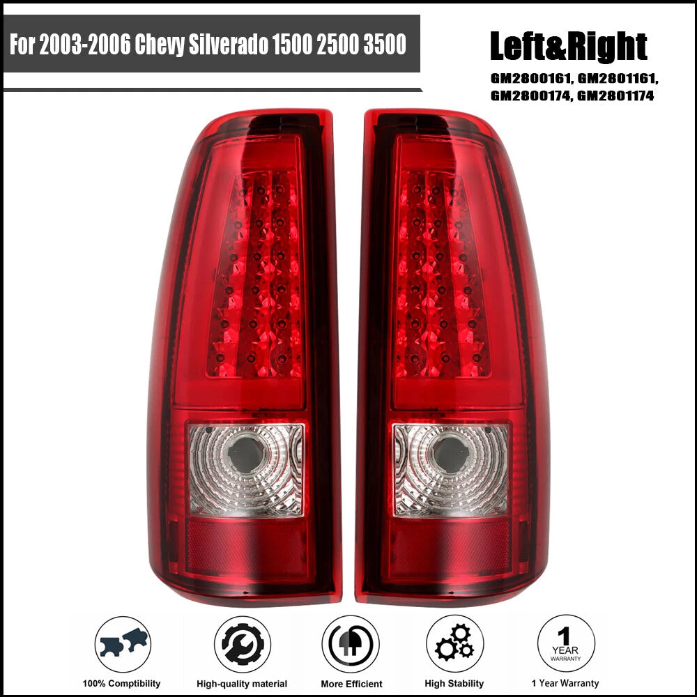 LED Tail Lights for Chevy Silverado 1500 2500 3500 (2003–2006)