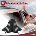 8 Pcs Door Pillar Window Trim Replacement for Audi A4L (2004–2008) Black