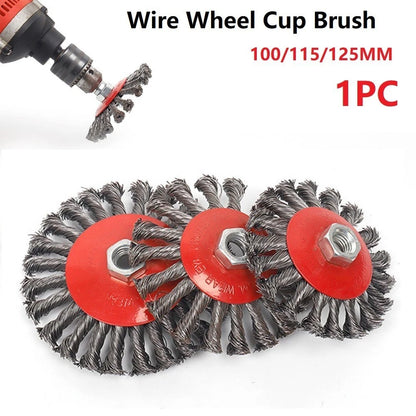 100mm Steel Wire Brush for Grinder (1pc, M14x2)