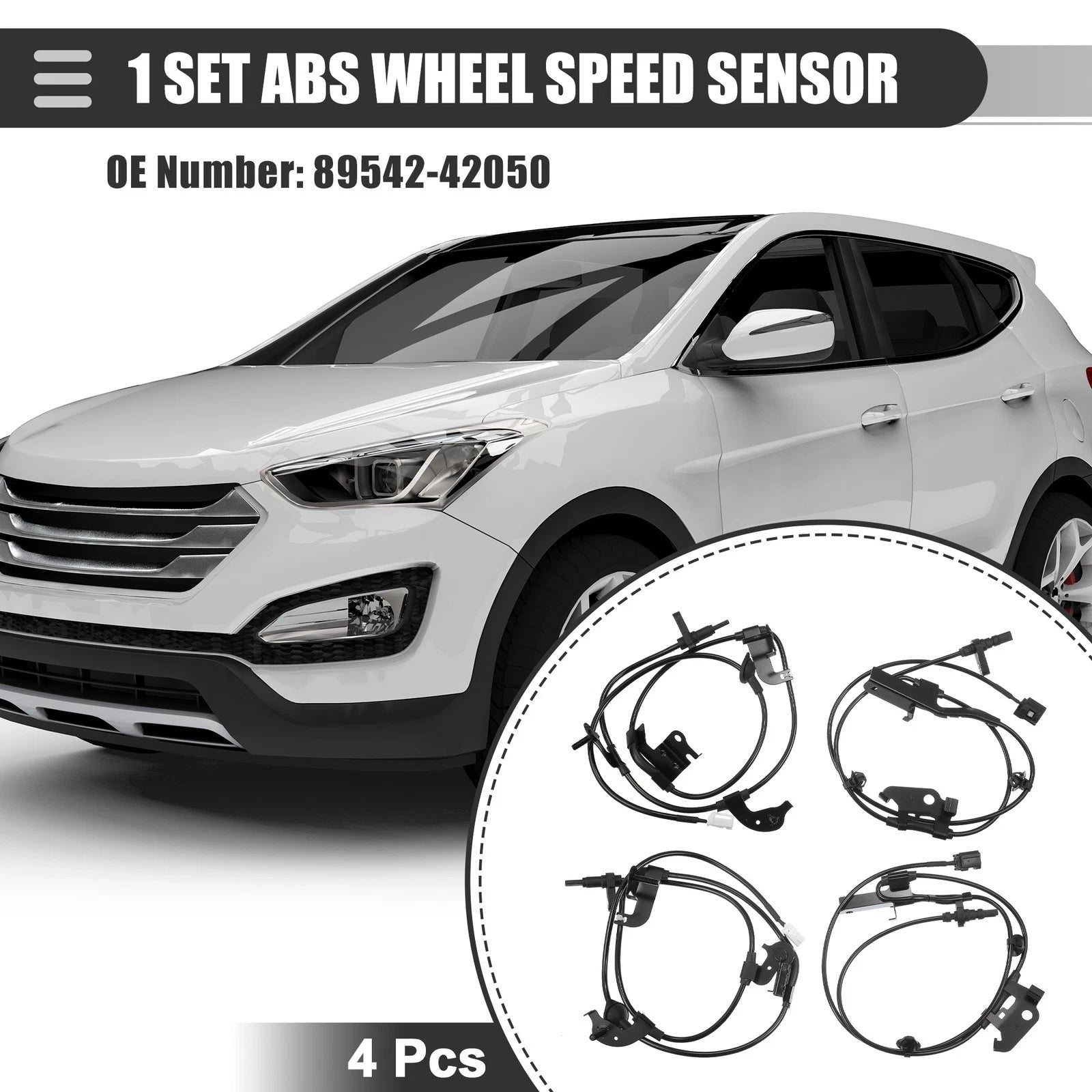 ABS Wheel Speed Sensor Front Rear 4Pcs for Toyota RAV4 4WD (2008–2012)