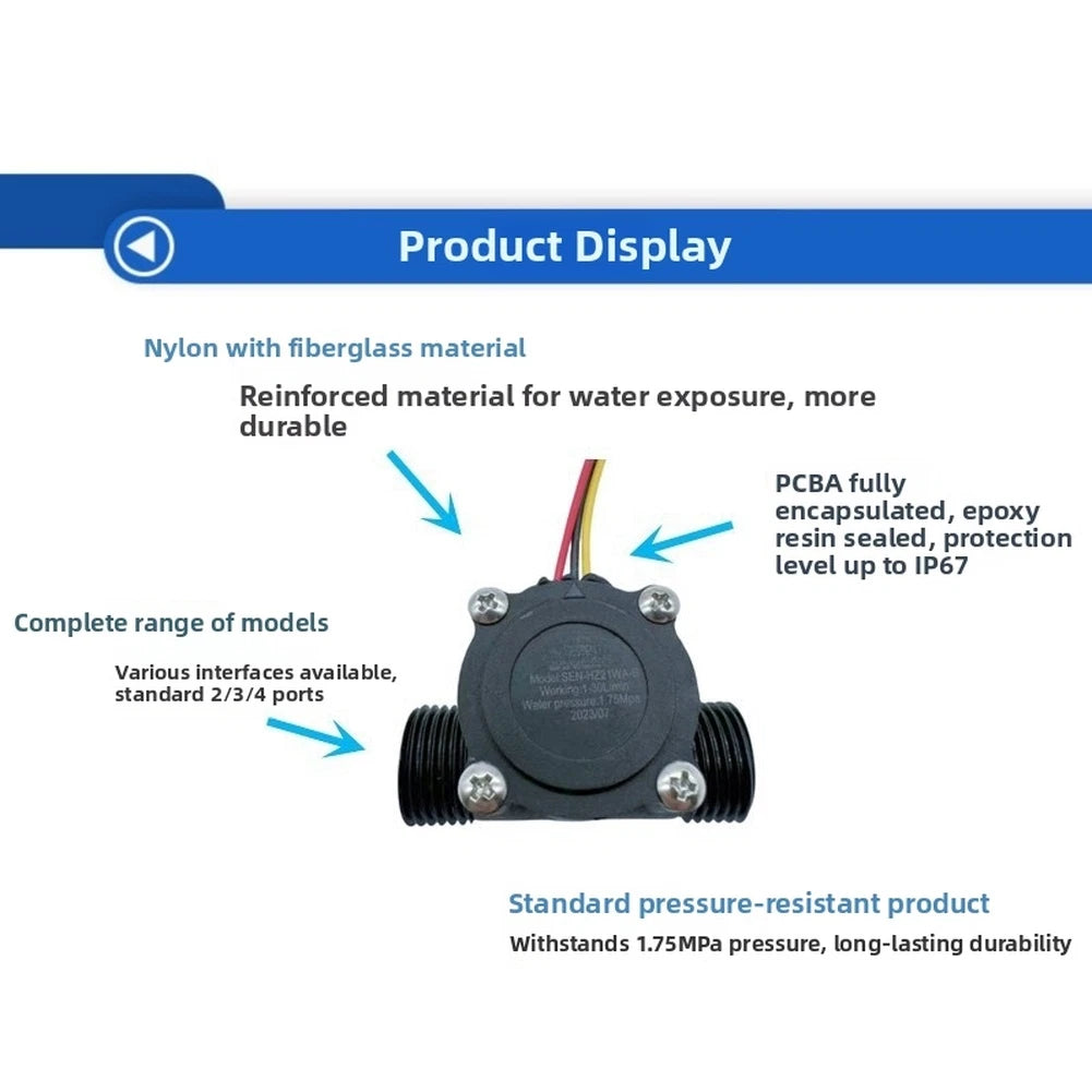 Magnetic Flow Sensor for Water Heater Control (1-30 L/min Range)