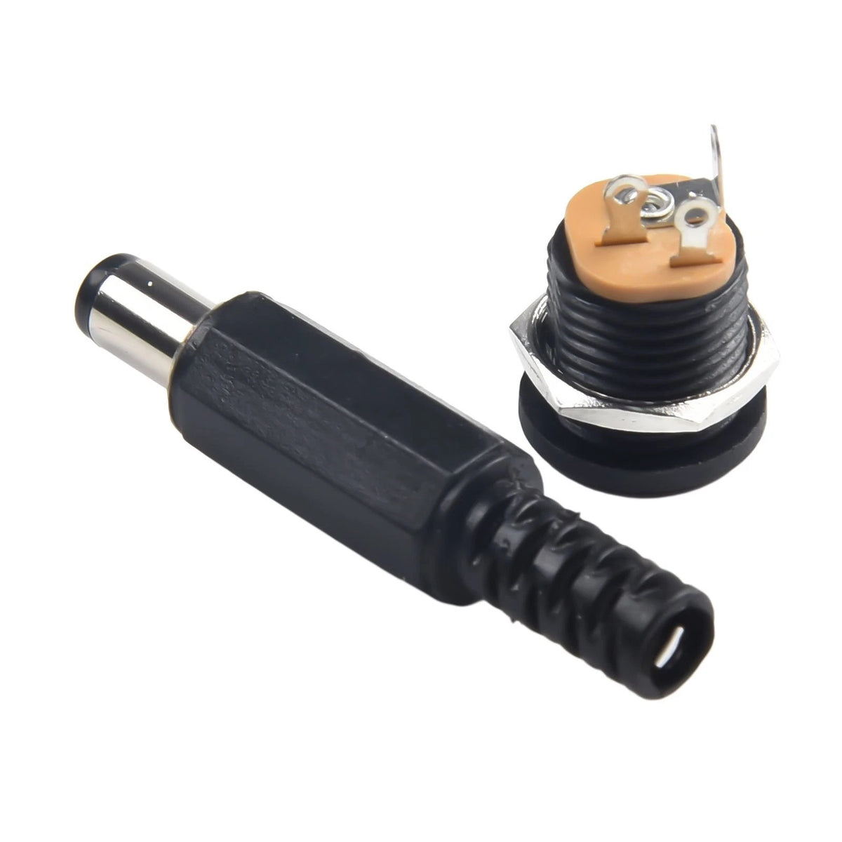 Set of 10 DC Power Connectors with Panel Mount Sockets for Electronics