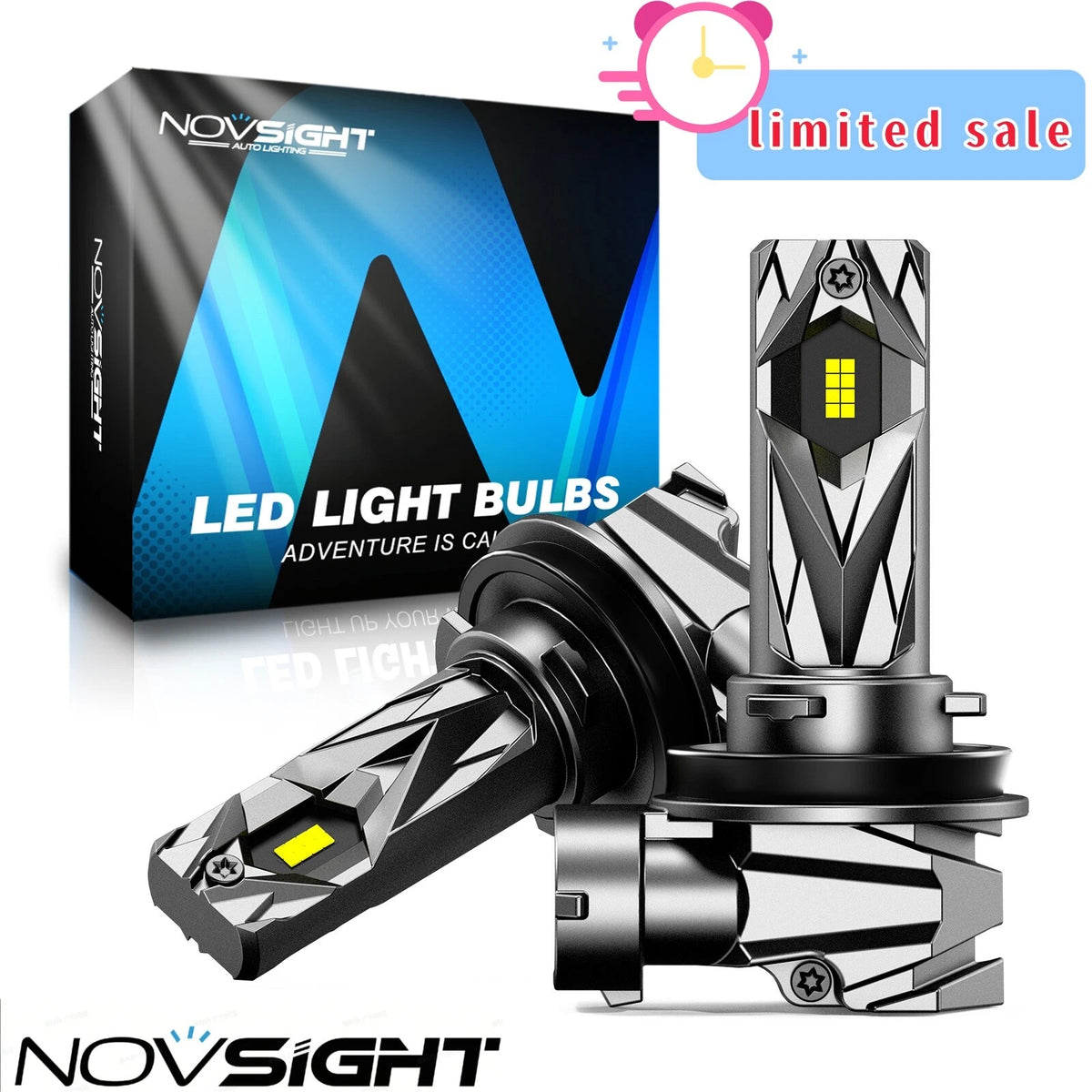 2X H11 H8 H9 LED Headlight Bulbs 6500K 16000LM