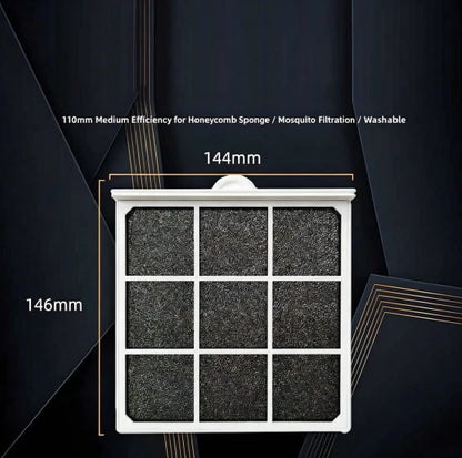 Low-Obstruction Air Filter for Ducted Systems (Continuous Fresh Air Flow)