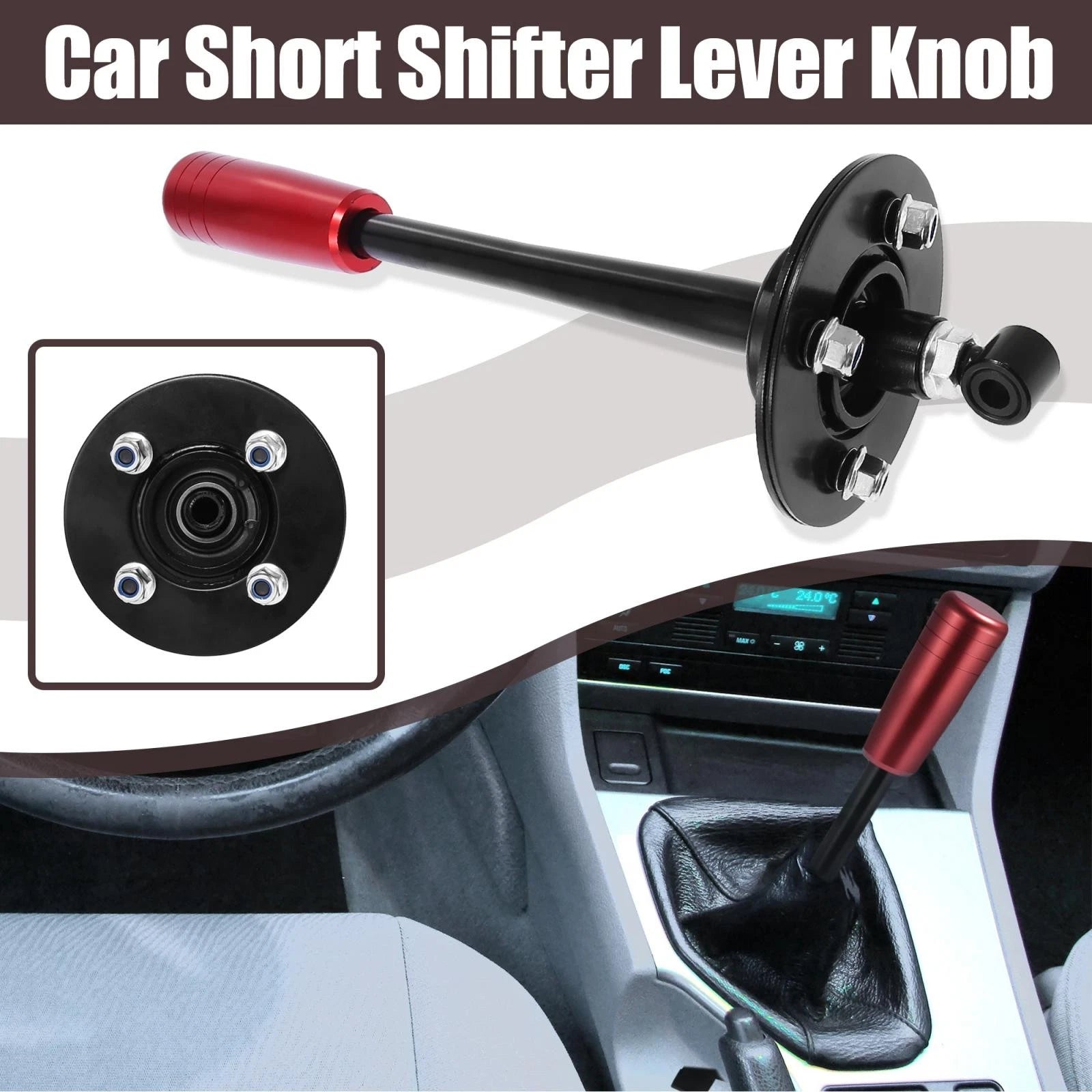 Short Shifter Lever Knob Red Drift Tuning for BMW E30 E36 E46 E34 E39 (1982–2004)