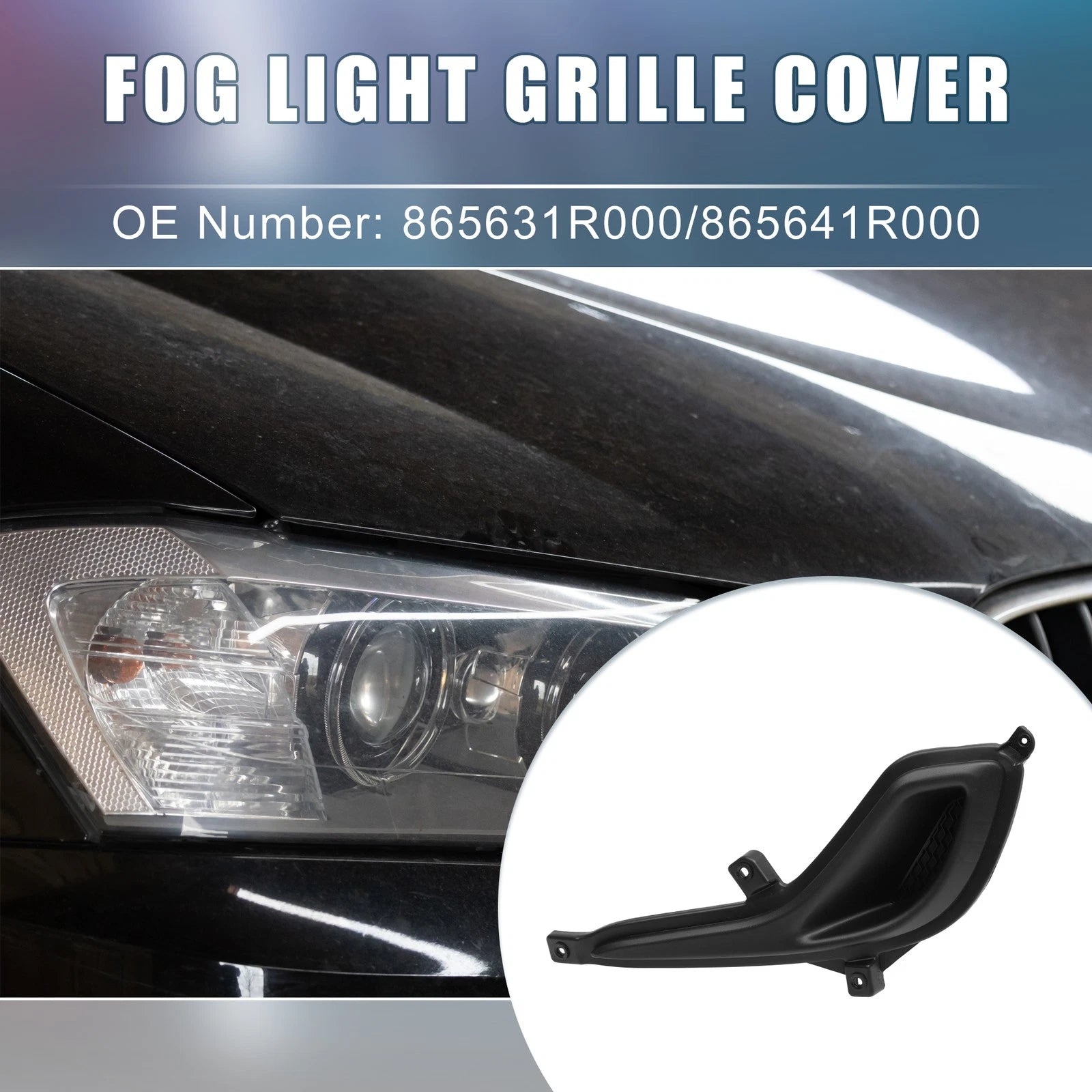 Front Left Right Fog Light Grille Cover Trim Pair for Hyundai Accent (2012–2017)